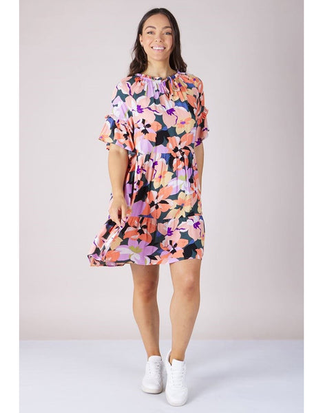 Isla printed tier dress