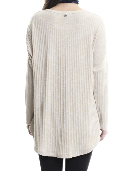 Tee Feature Long Sleeve Knit Neutral