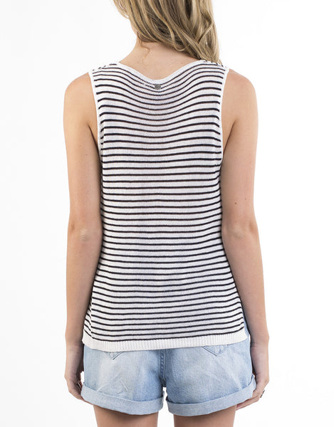 Sleeveless Black/White strip Knit by All About Eve