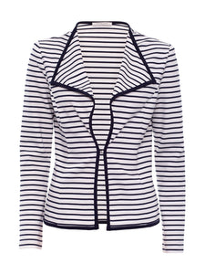 Striped Long Sleeve Jacket - nautical inspired