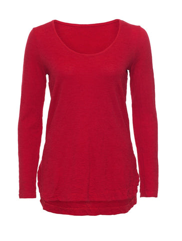 Jarrah Long Sleeve Top in Tomato red